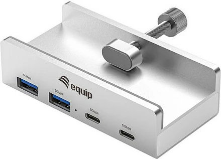Hub USB EQUIP 128967, 4 porta (2x USB-A + 2x USB-C), USB 3.2 Gen1 5Gbps, alumini