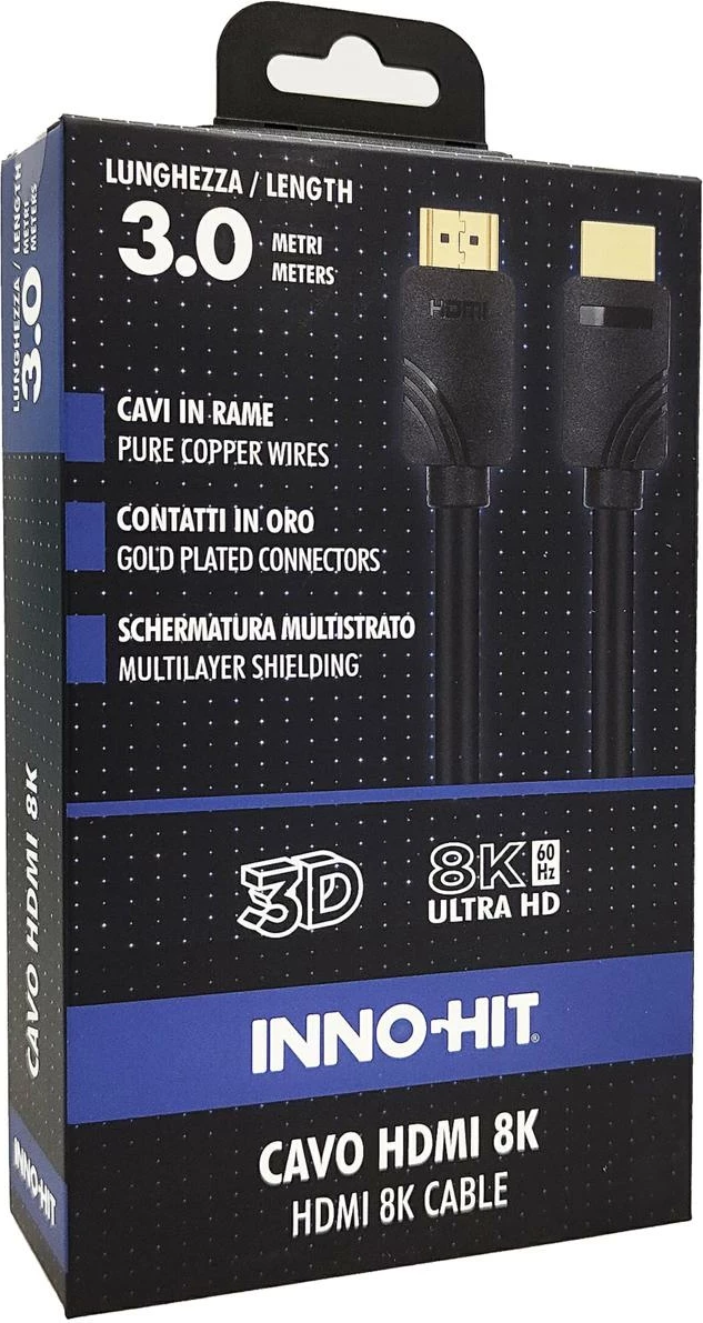 Kabëll HDMI Inno-Hit 8K 60Hz 3m i zi