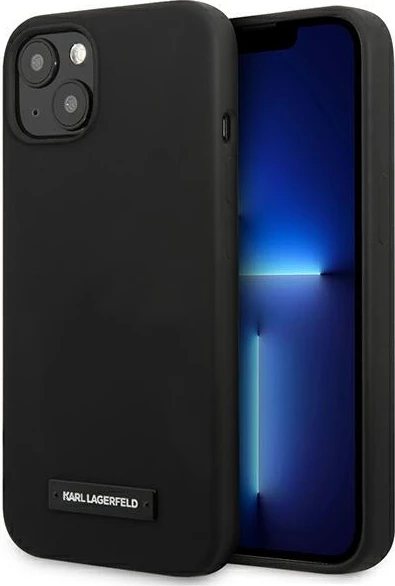 Mbështjellës Karl Lagerfeld KLHCP13SSLMP1K për iPhone 13 mini, silikon, i zi