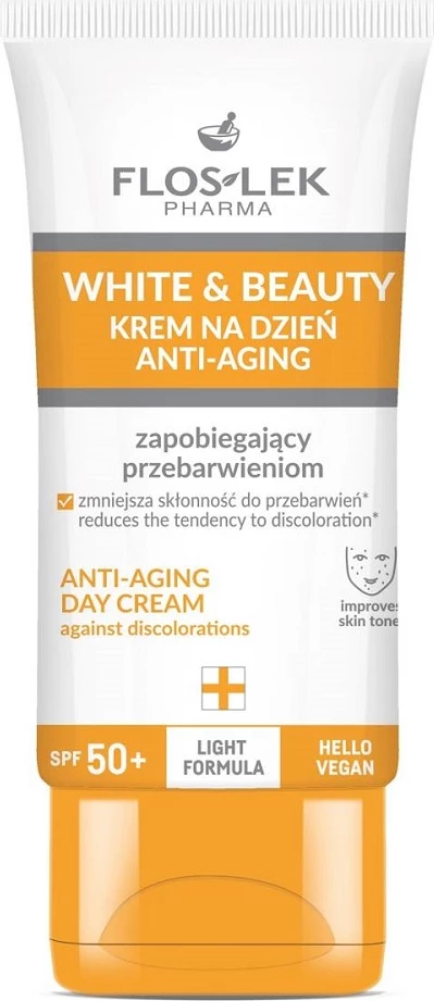 Krem fytyre për femra Floslek White & Beauty Day Anti-Aging SPF50+, 30ml