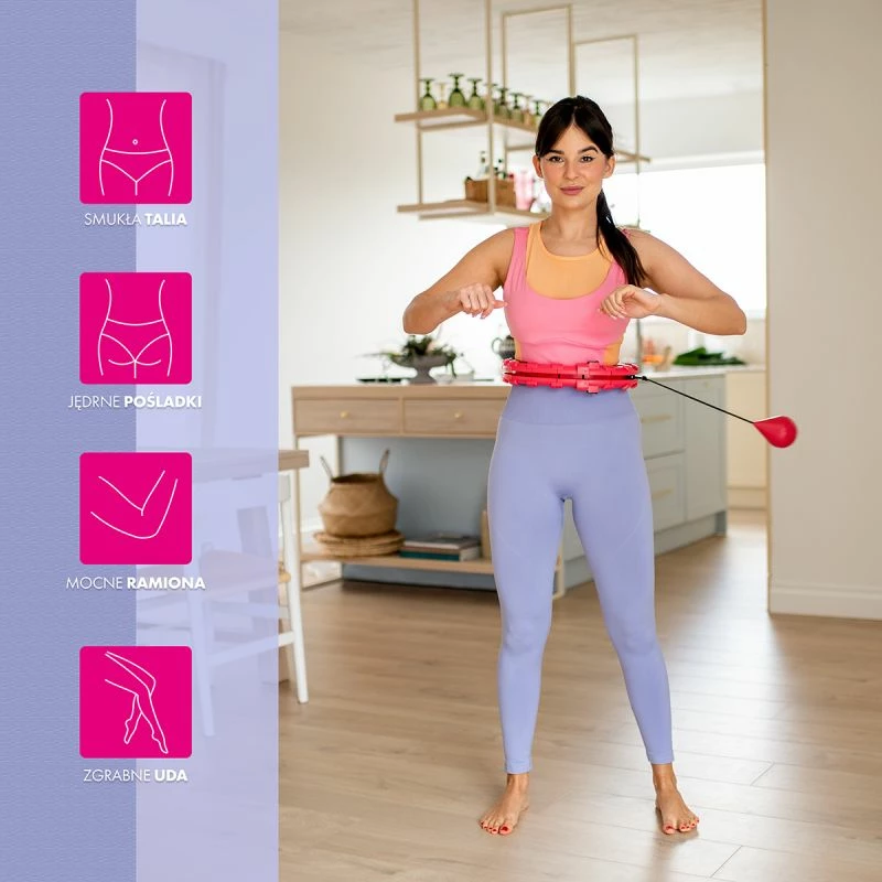 Hula hop me peshë Yakimasport FH01, e kuqe