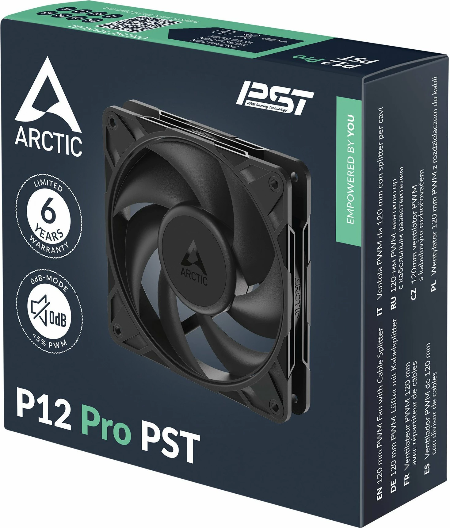 Ventilator PC Arctic P12 Pro PST ACFAN00306A 120mm 3000rpm 4-pin PWM, i zi, 1 copë