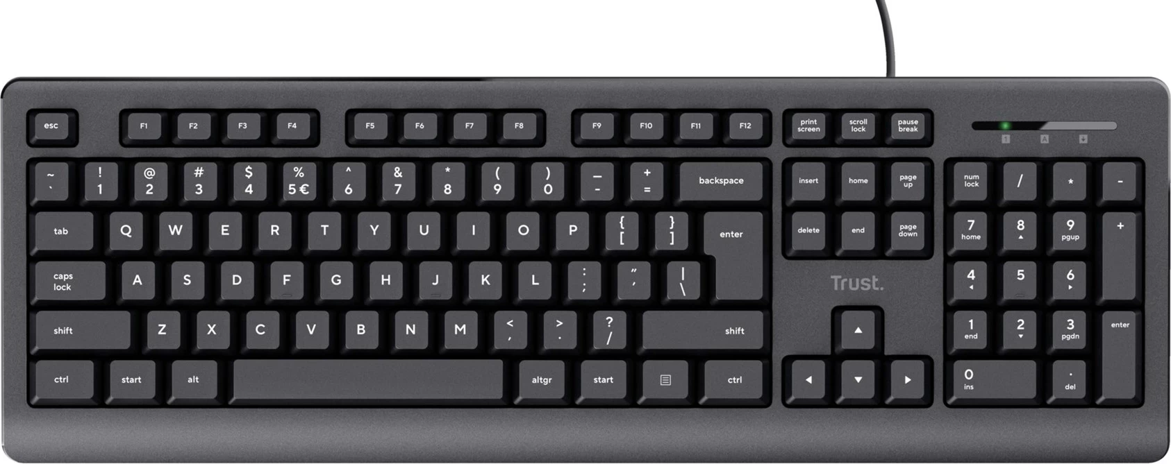 Tastaturë Trust TK-150 USB QWERTY, E zezë