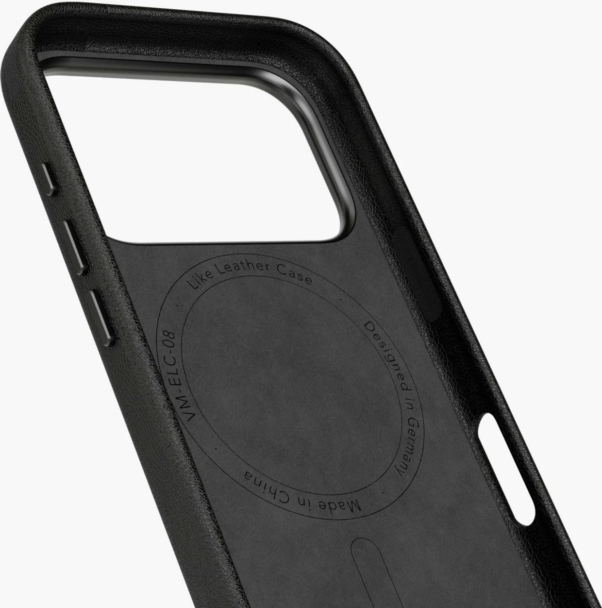 Mbështjellës Vonmählen Like Leather për iPhone 17 Pro Max, e zezë