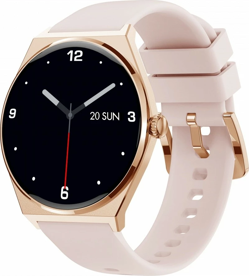 Smartwatch EcoWatch EW05 GOLD, 1.43'' AMOLED, Bluetooth, rripa silikon & metal, Ari