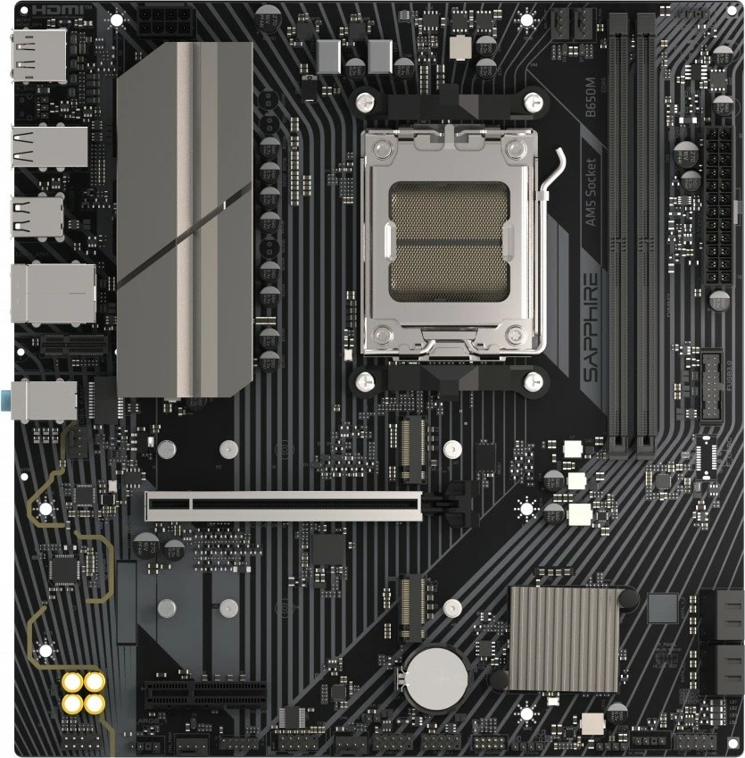 Pllakë amë Sapphire B650M-E AM5 B650 2x DDR5 96GB 7600 mATX PCIe 4.0 x16 PCIe 5.0 M.2 2.5GbE HDMI/DP