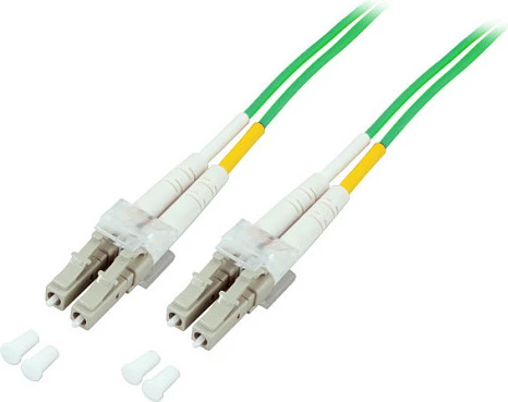 Kabllo patch fibra optike EFB Elektronik LC-LC OM5, 10 m, duplex, LSZH, e gjelbër