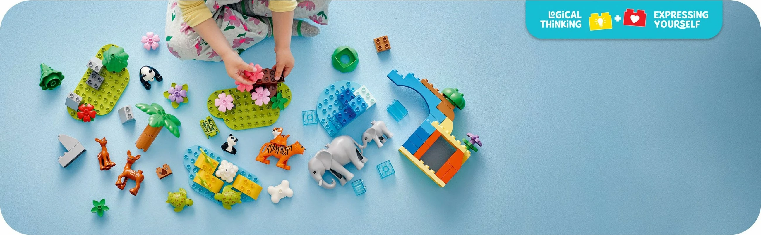 Set lodrash LEGO DUPLO 10446 Wildtier-Familien 3-in-1, 92 pjesë, shumëngjyrësh
