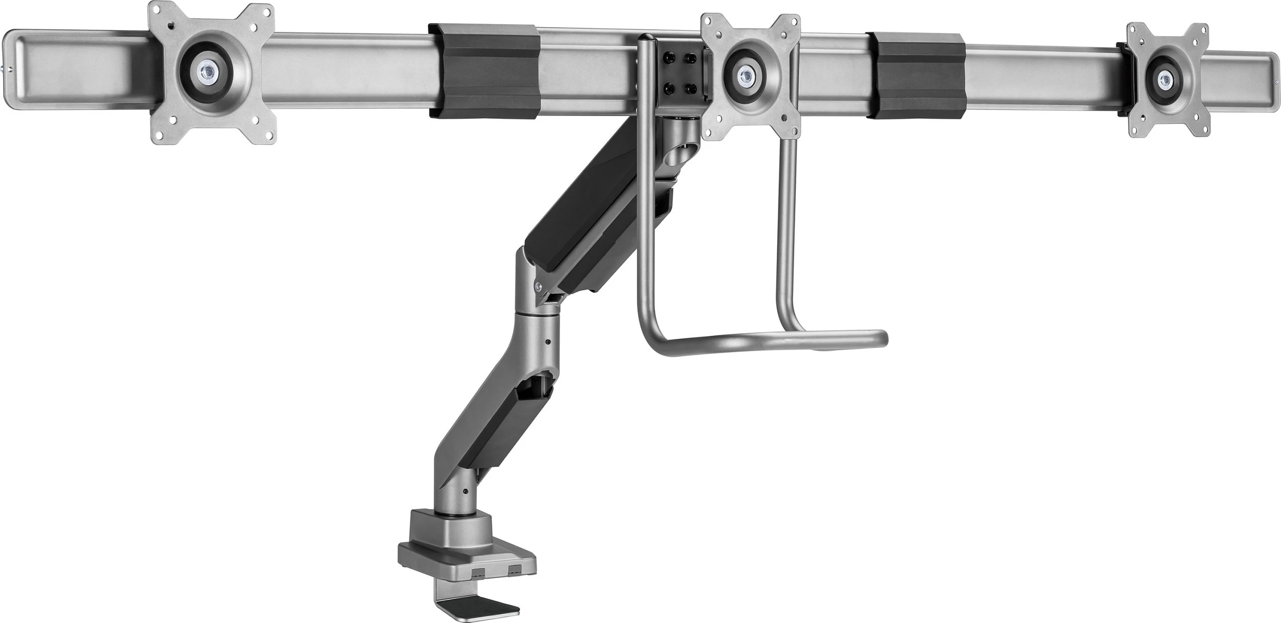 Mbajtës tavoline për 3 monitorë Equip 650162, 17"-27", VESA 75x75/100x100, 12 kg, i zi