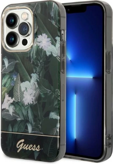 Mbështjellës Guess Jungle Collection për iPhone 14 Pro Max, Gjelbër