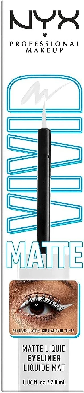 Penel për sy Nyx Vivid Matte 02 White, 2 ml