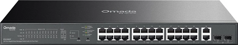 Switch TP-Link Omada ES228GP, 26-port Gigabit PoE, i menaxhueshëm L2, rack