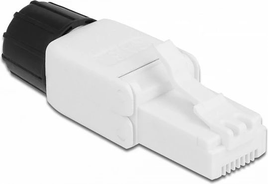Prizë RJ45 DeLOCK Cat.6 UTP toolfree, mashkull, e drejtë, AWG 22/24, e bardhë