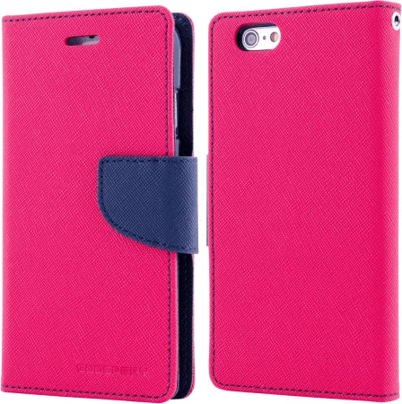 Mbështjellës Goospery Fancy Diary Flip Cover për iPhone 6 Plus 5.5", Pink Blue