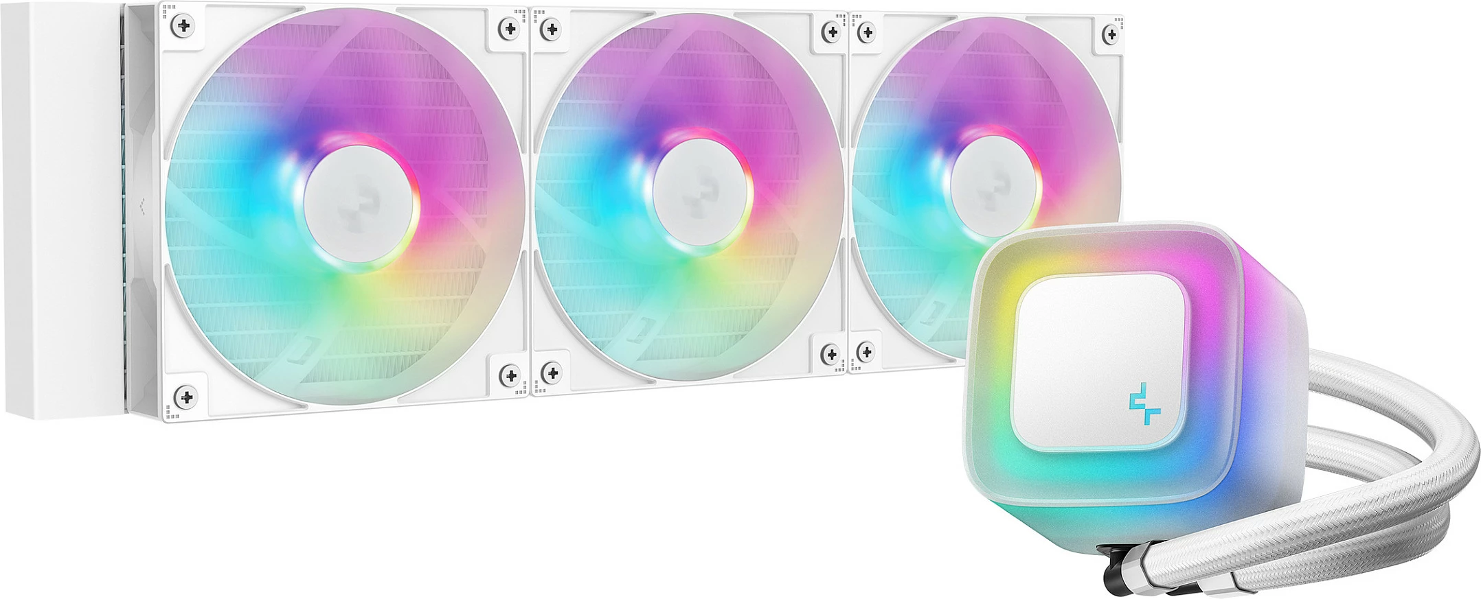 Kasë uji Deepcool LE360 WH V2, 3x120mm, RGB, e bardhë