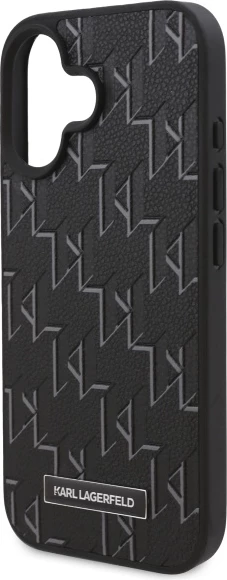 Mbështjellës Karl Lagerfeld Hot Stamp MagSafe për iPhone 16, i zi