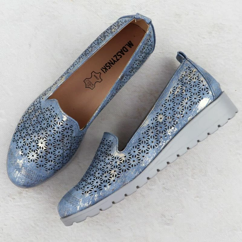 Këpucë me taka M.Daszyński femra, blu dhe të arta