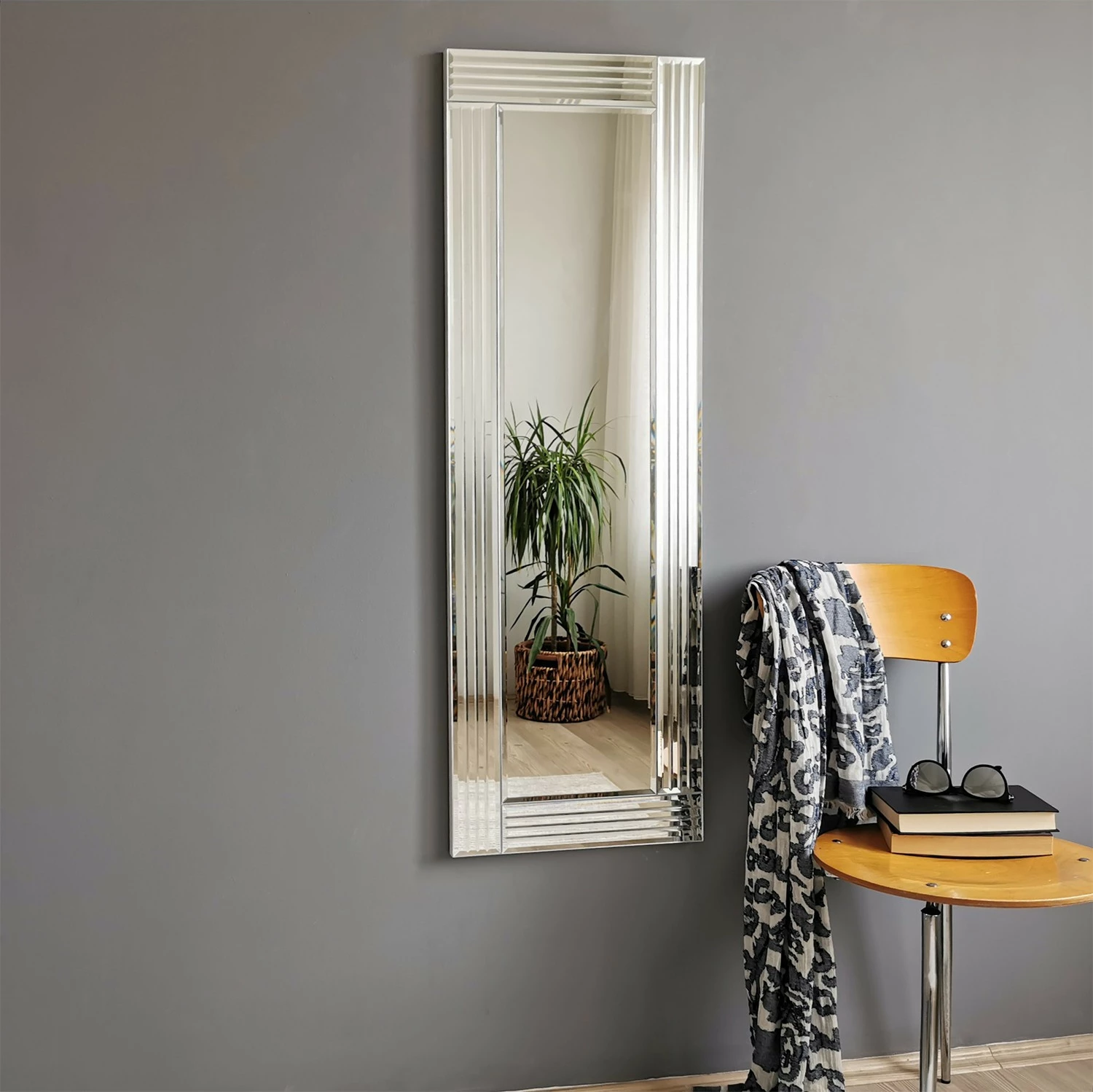 Pasqyrë Hanah Home, A303D, ngjyrë argjendi, 40x120cm