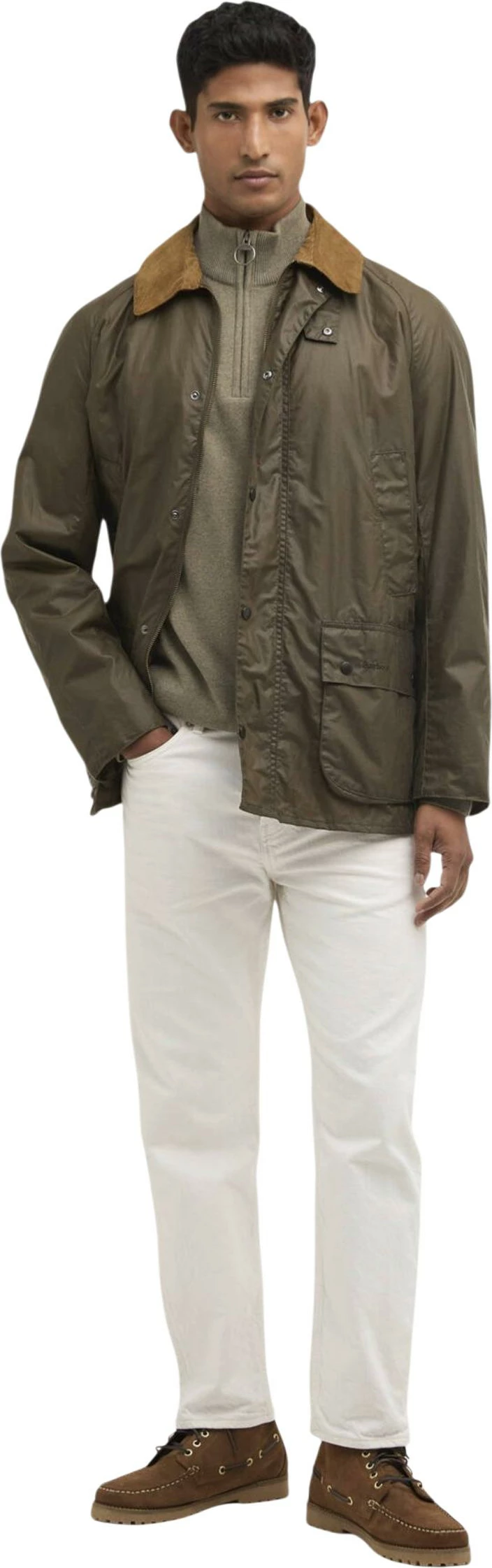 Jakne për meshkuj Barbour Lightweight Ashby Wax MWX1377, e gjelbër ulliri [Madhësia: S]