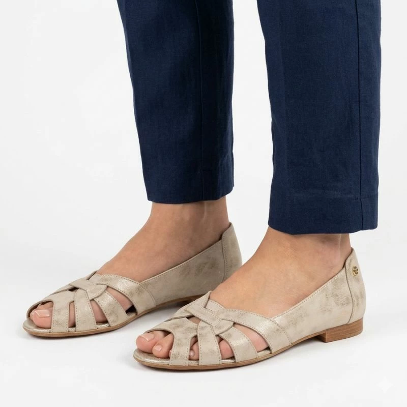 Balerina lëkure për femra Gino Fabiani OL28-1, të arta