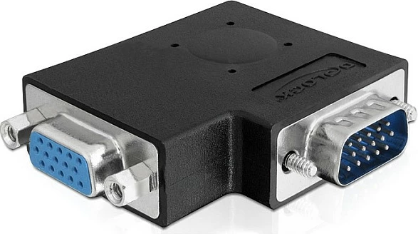 Adapter VGA DeLOCK 15-pin M/F këndor, i zi