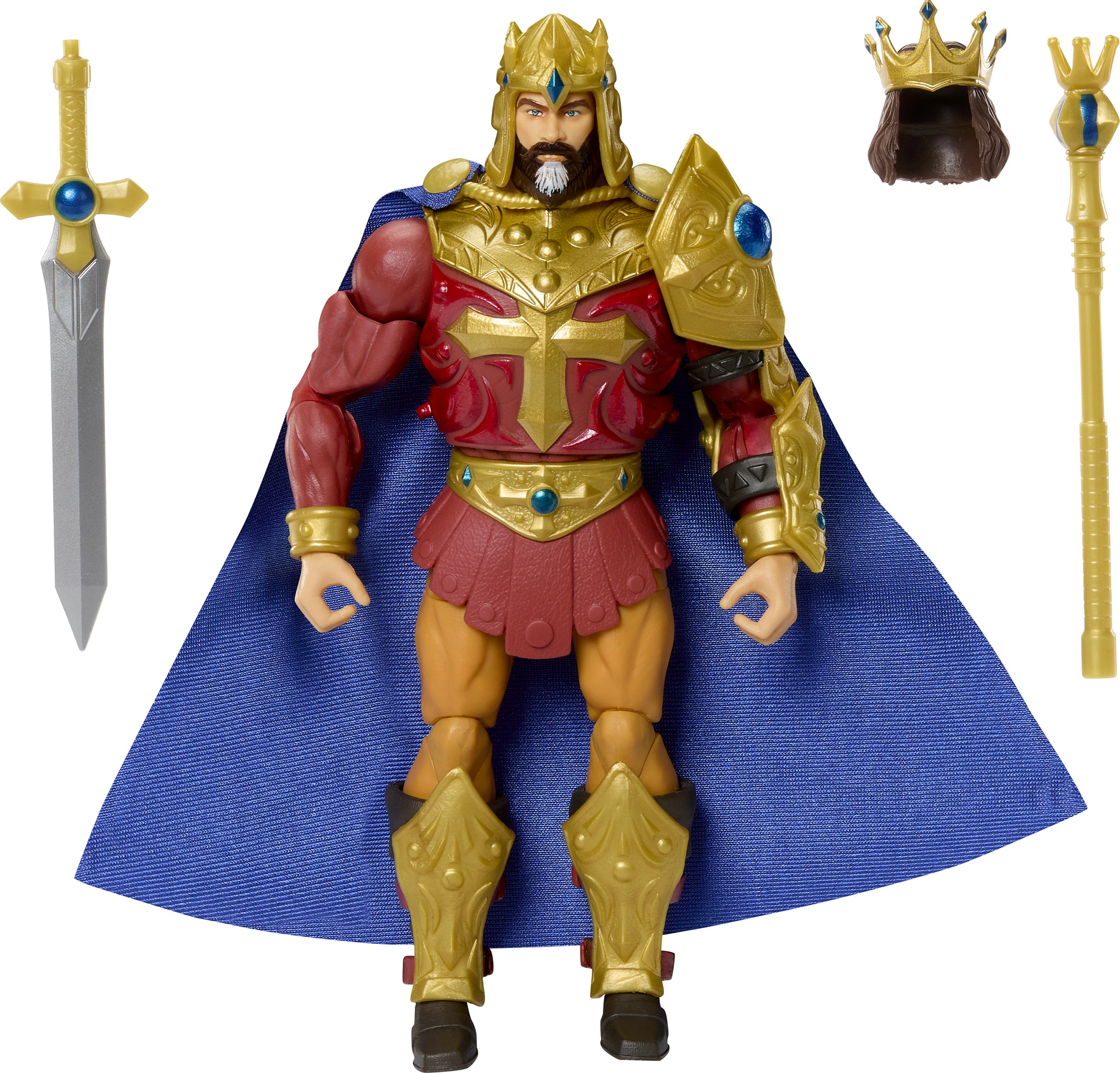 Figurinë aksioni Mattel Masters of the Universe Masterverse New Eternia King Randor, 18 cm, shumëngjyrëshe