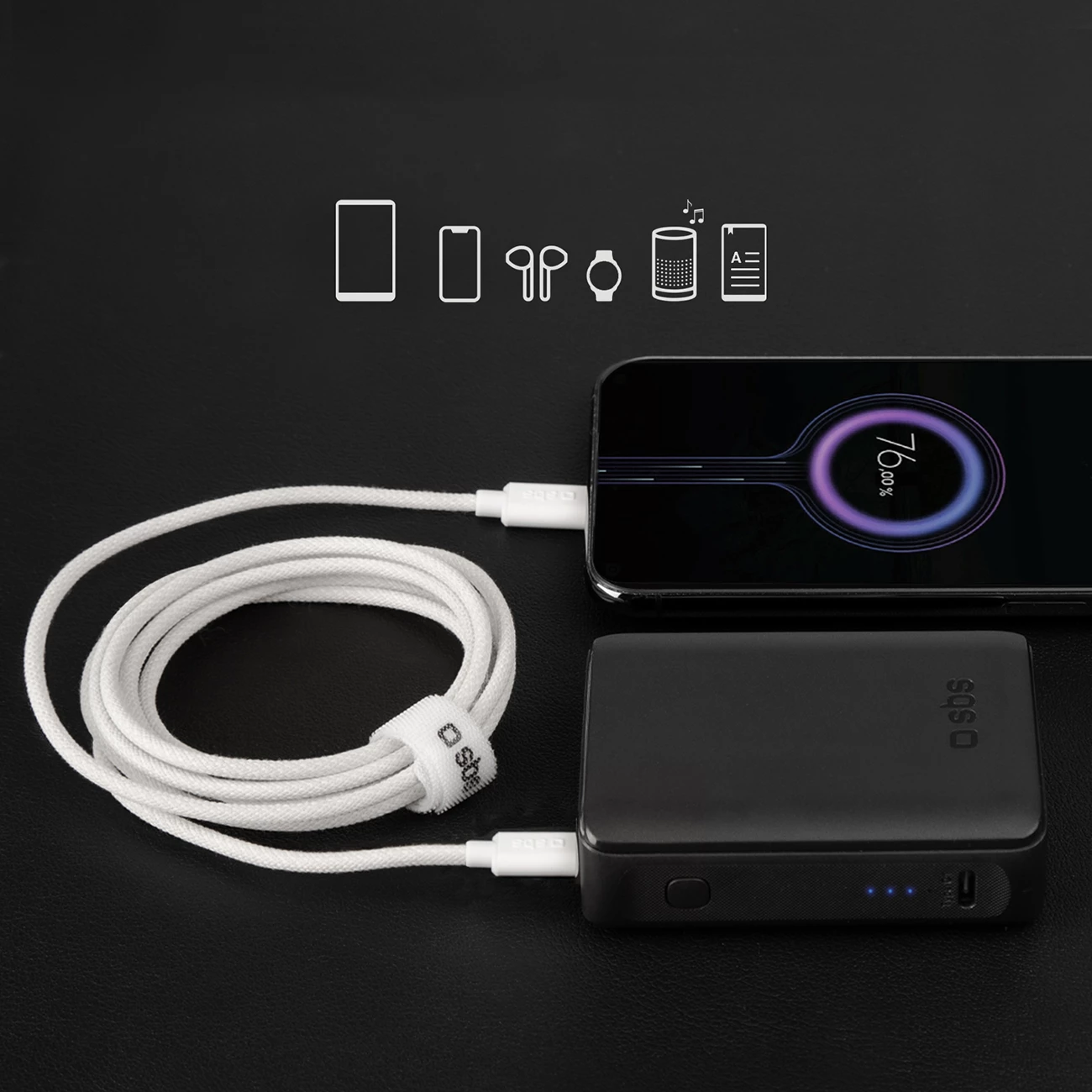 Kabllo USB-C në USB-C SBS TECABLETISSUETCCG, 1.5m, 60W, Gri