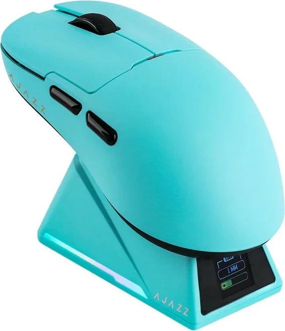 Maus Ajazz AJ159 APEX, wireless/USB-C, 42000 DPI, 8K, me stacion karikimi, kaltër