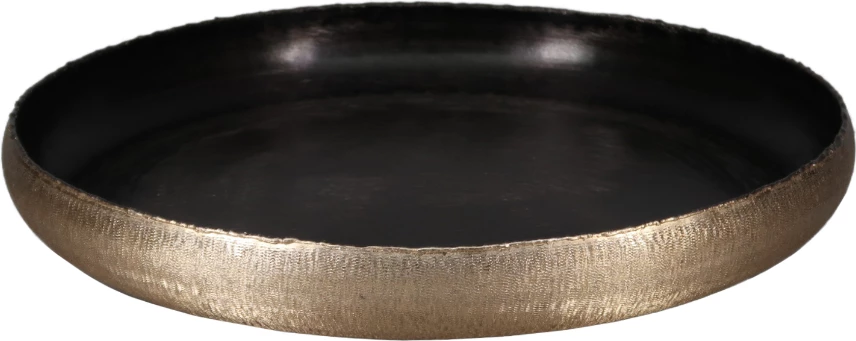 Enë dekorative MARGO 2, alumini, ngjyrë ari dhe e zezë, 44x44x6 cm