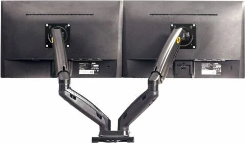 Mbajtës tavoline për 2 monitorë NB F160B 17–27\" VESA 75x75, i zi