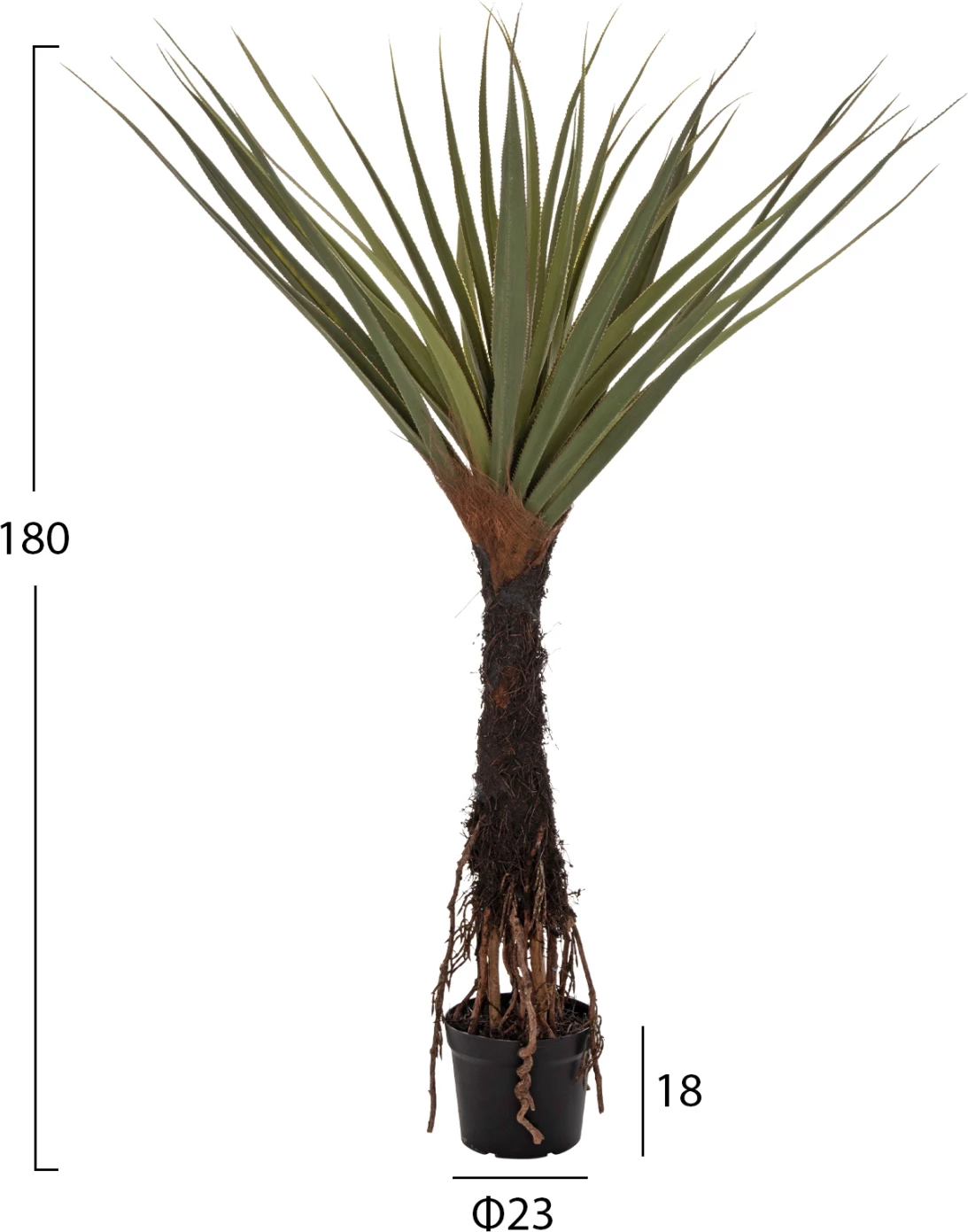 Bimë sintetike dekorative në vazo, FH7988, Pema Sisal, Φ23x18-180H cm