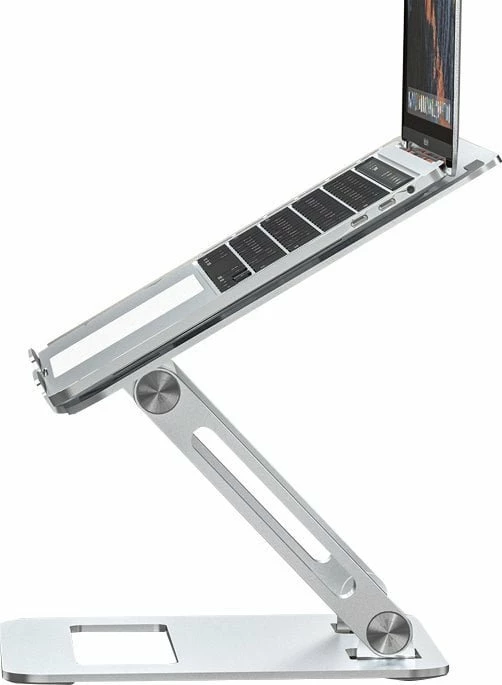 Mbajtës laptopi ZOY ZLS08 i rregullueshëm, i palosshëm, metal, deri 17", argjend