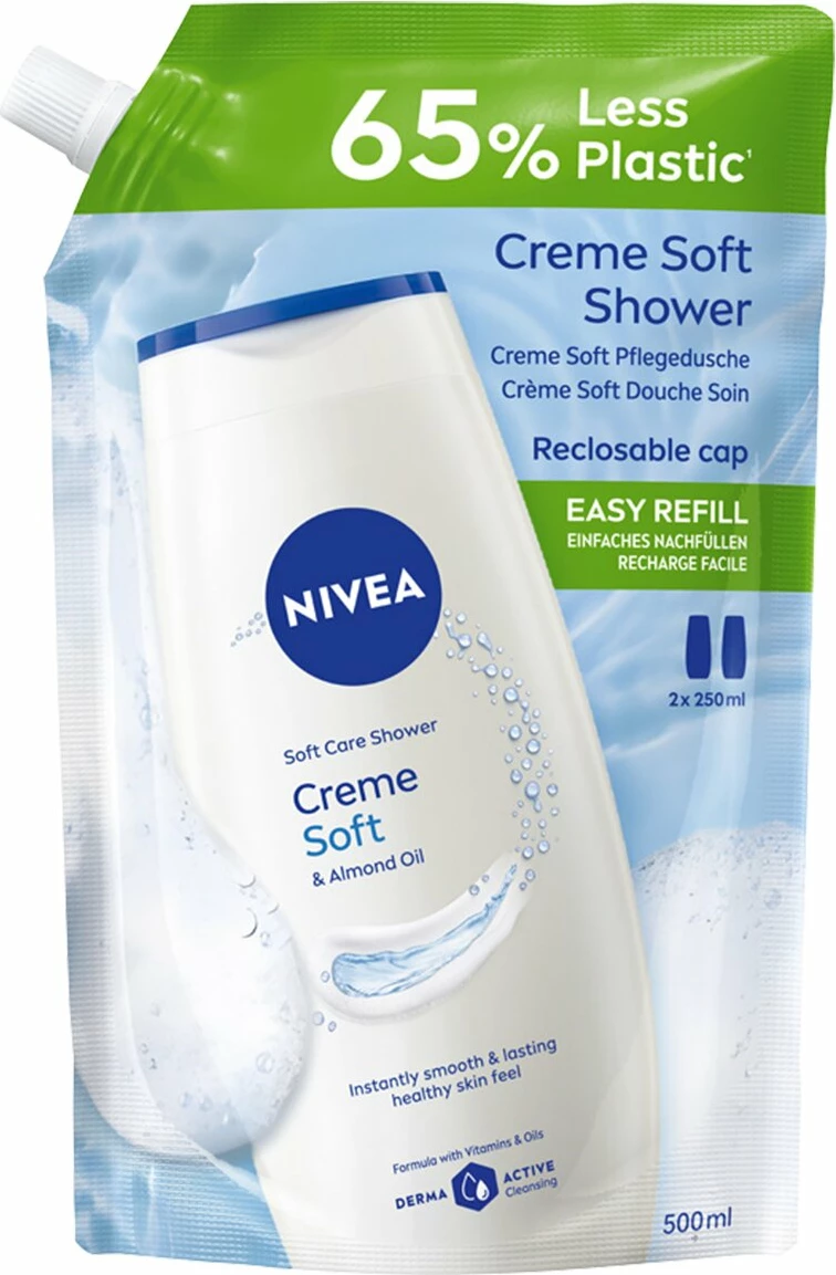 Xhel dushi për femra Nivea Creme Soft refill 500ml