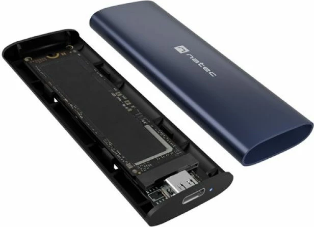 Kuti SSD NATEC Rhino M.2 NVMe Lite USB-C 3.2, blu e errët