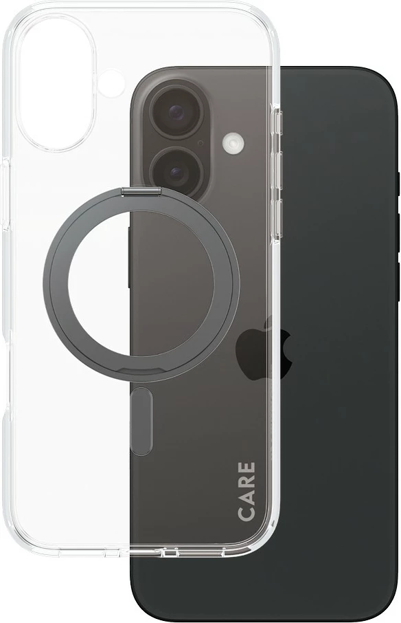 Mbështjellës PanzerGlass CARE Case Feature me Kickstand MagSAFE për iPhone 16 Plus, transparent