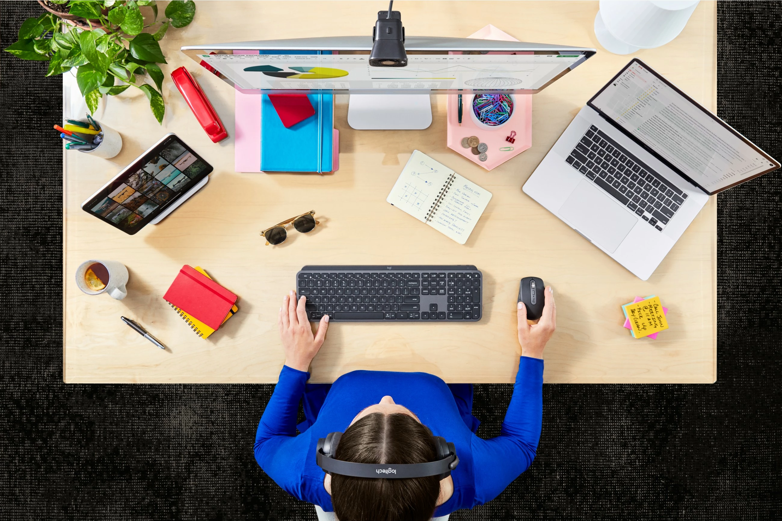 Tastierë Logitech MX Master Keys për Biznes, Wireless, Bluetooth, Grafit