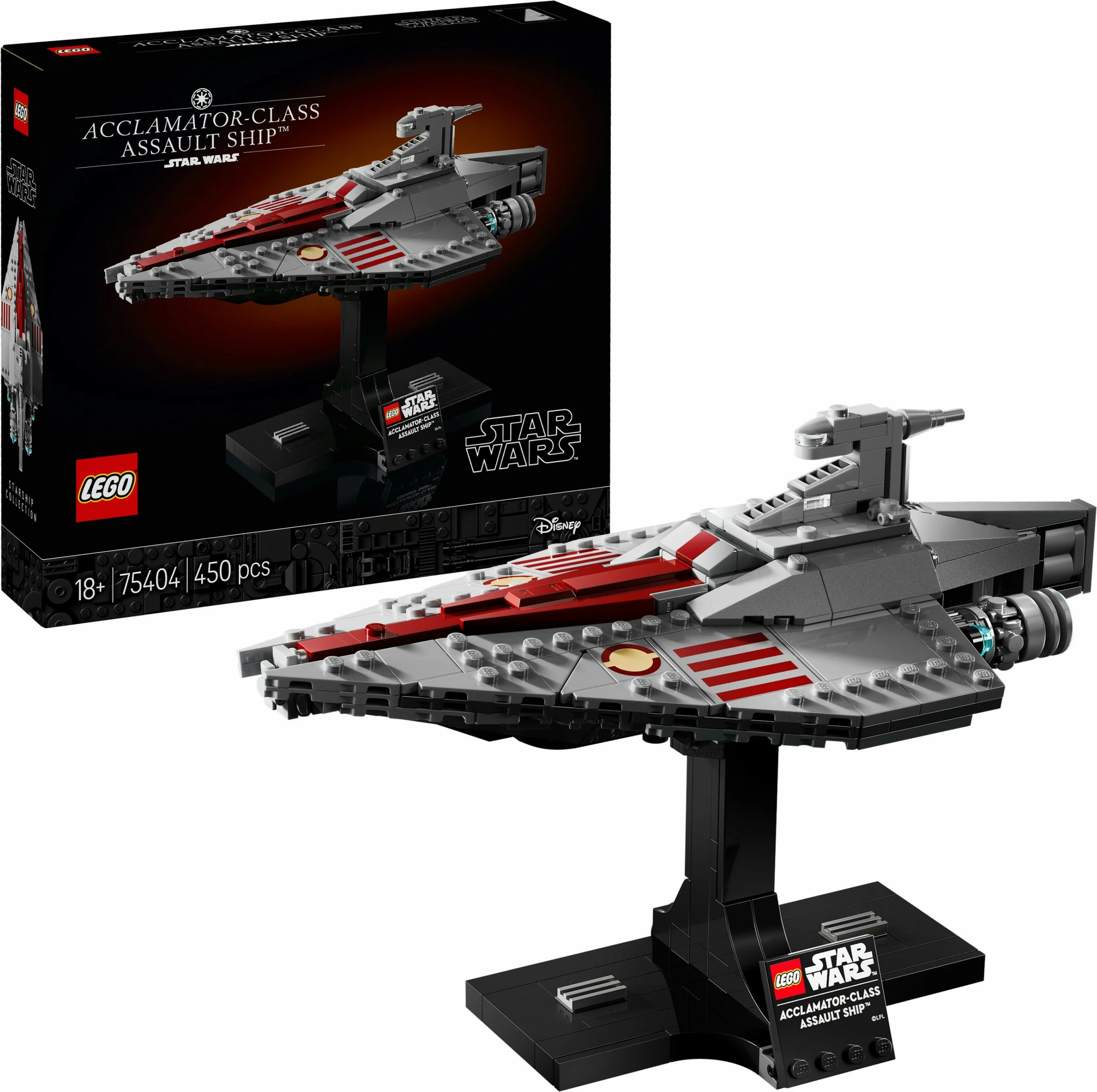 Set ndërtimi LEGO Star Wars 75404 Acclamator-Class Assault Ship, 450 pjesë, multikolor