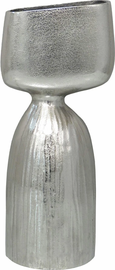 Vazo COBI, alumin, ngjyrë argjendi, 16x13x38 cm