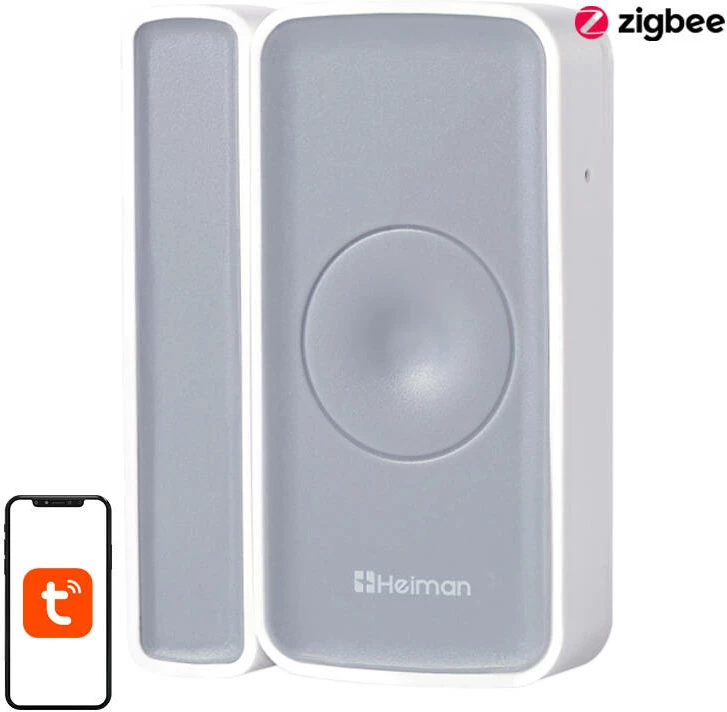 Sensor dere/dritare Heiman HS1DS-EF, ZigBee 3.0, Tuya Smart Life, gri