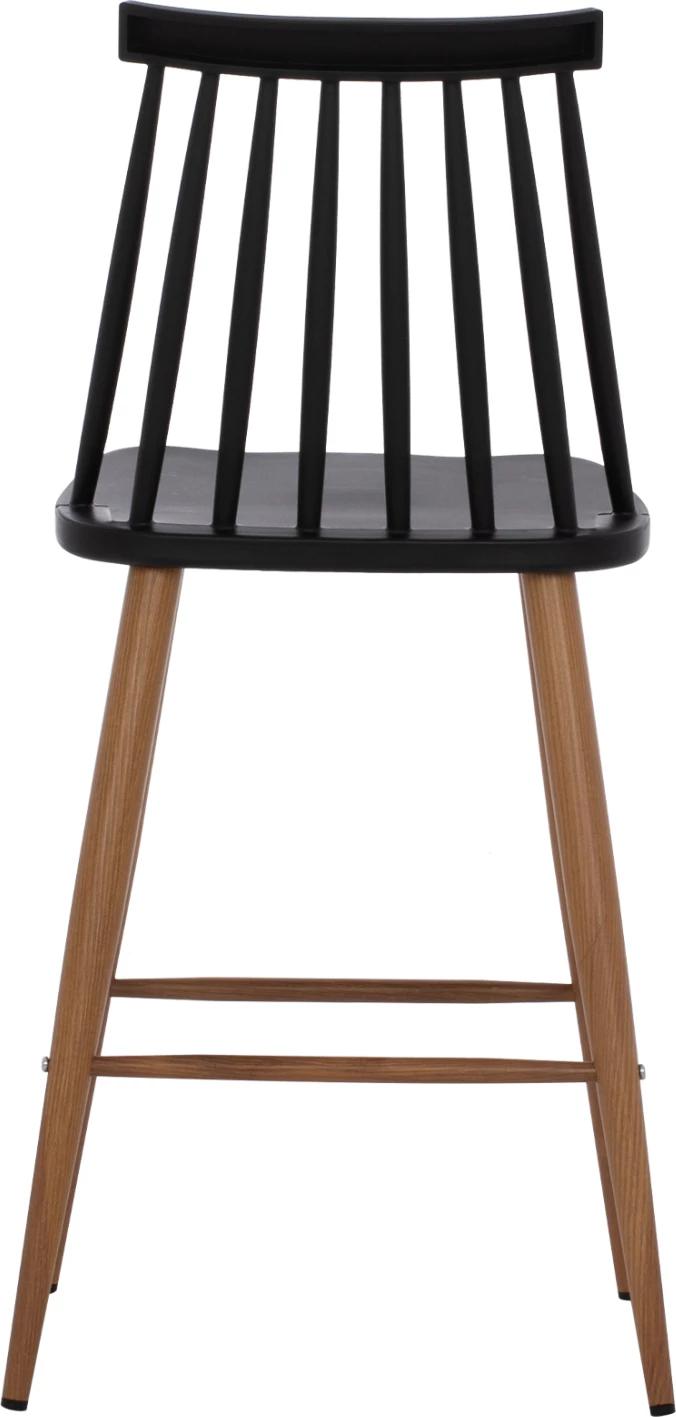 Karrige për bar FH9300.02, ngjyrë e zezë dhe natyrale, 43x45x97 cm, set prej 2 copë