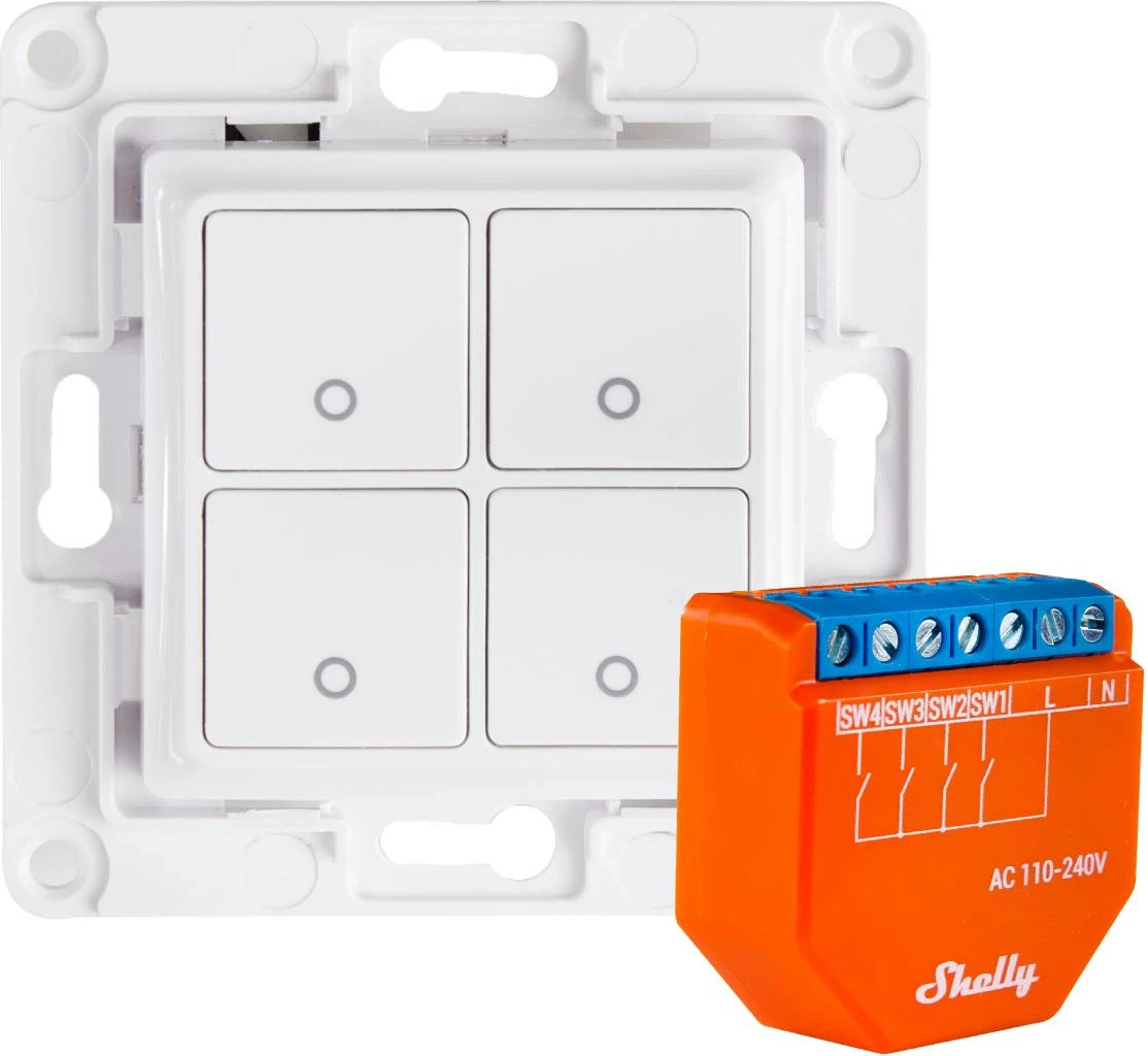 Pajisje e aktivizimit të veprimeve Shelly Plus i4