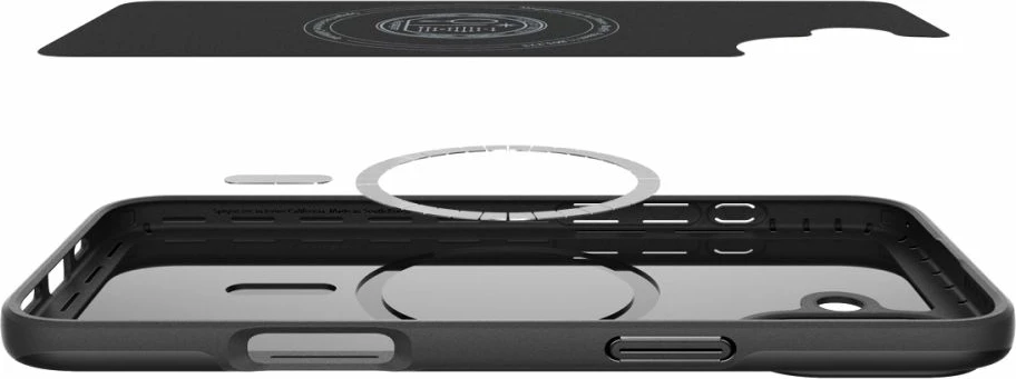 Mbështjellës Spigen Thin Fit MagSafe për iPhone 16 Plus, 1.55mm, TPU + polikarbonat, i zi, 1 copë