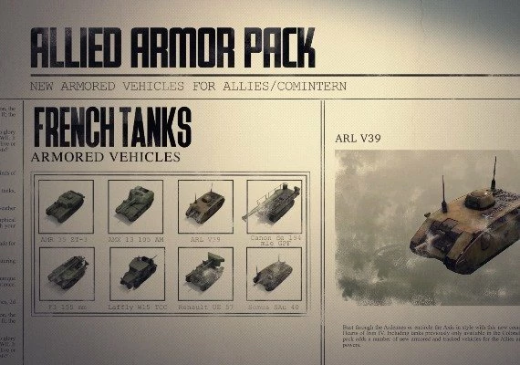 Hearts of Iron IV - Allied Armor Pack DLC EN/DE/FR/PL/PT/RU/ES Global