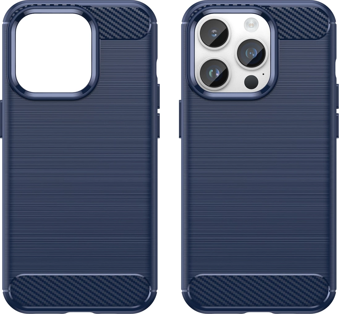 Mbështjellës Hurtel Carbon Case për iPhone 14 Pro Max, TPU, Blu