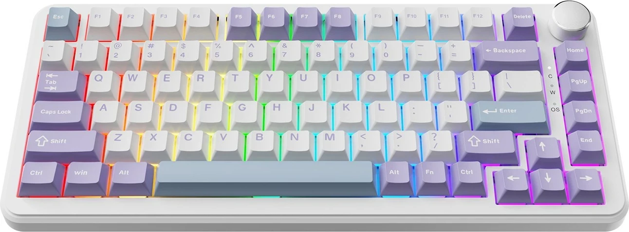 Tastierë mekanike Ajazz AK820 MAX, 75%, 82 taste, Magnetic Switch, RGB, USB-C, gri-vjollcë