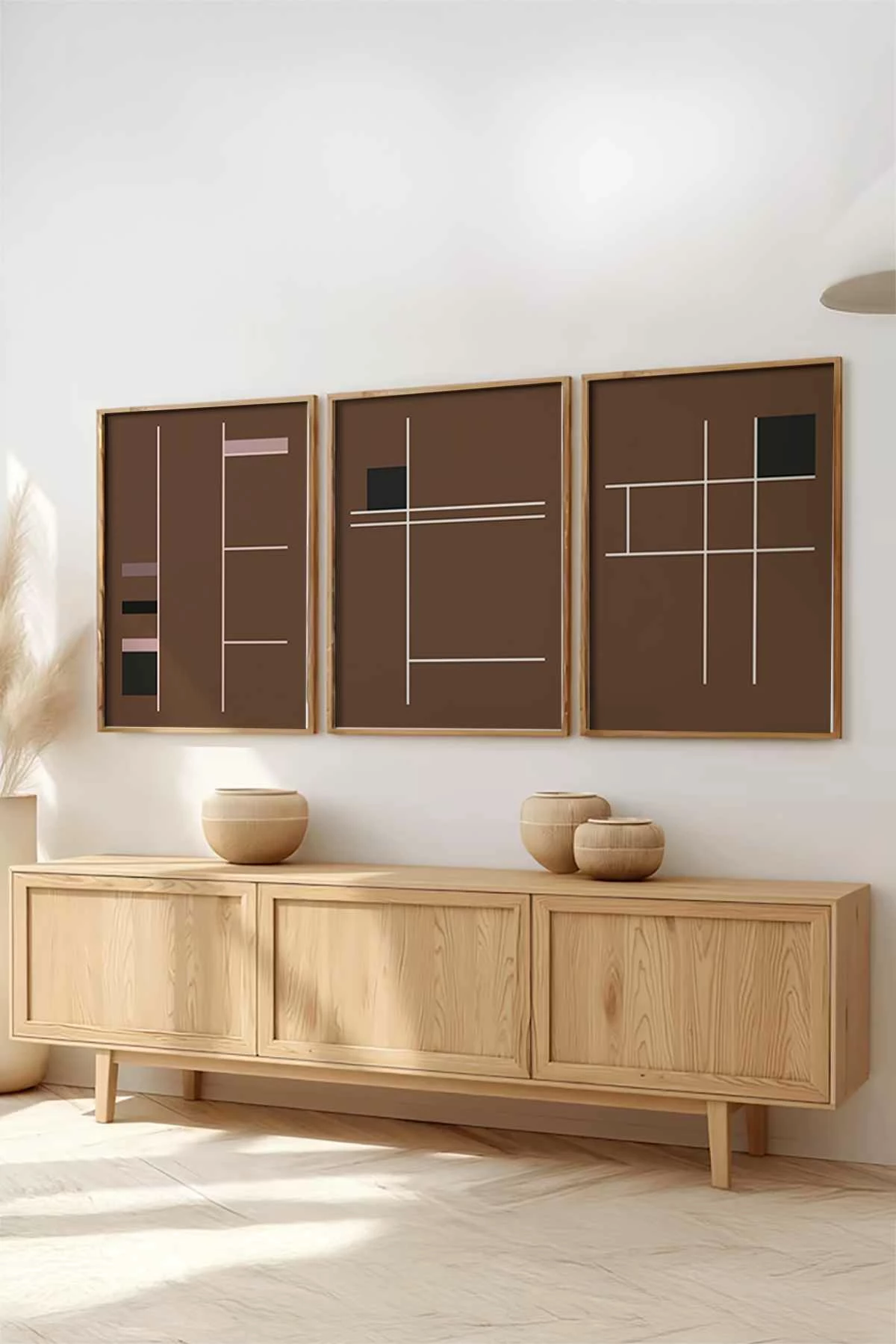 Pikturë dekorative me kornizë MDF (3 copë), Wallity, Huhu511, 50x70cm