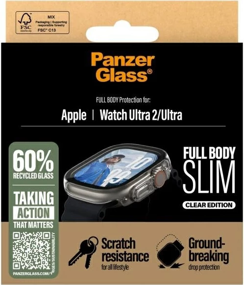 Mbrojtës ekrani PanzerGlass Full Body Slim për Apple Watch Ultra 2/Ultra 49mm, Transparent