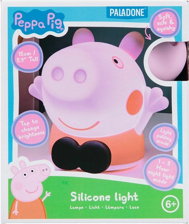 Lampë nate Paladone Peppa Pig, silikon, 15 cm, me bateri të rikarikueshme, rozë