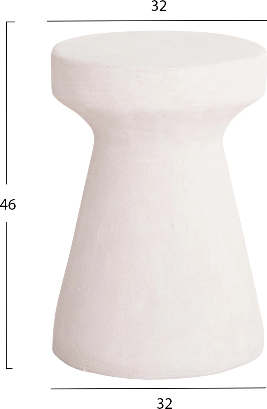 Karrige për bar Santorini FH18057, polirezina, ngjyrë e bardhë, Φ32x46 cm