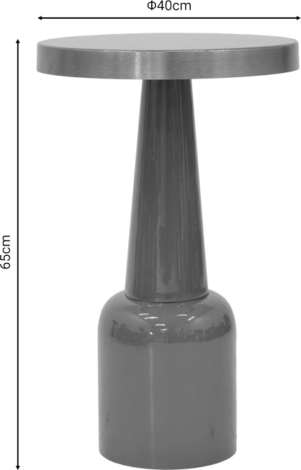 Tavolinë anësore Easyful Inart, ngjyrë mollë e kalbur-ari, D40x65cm